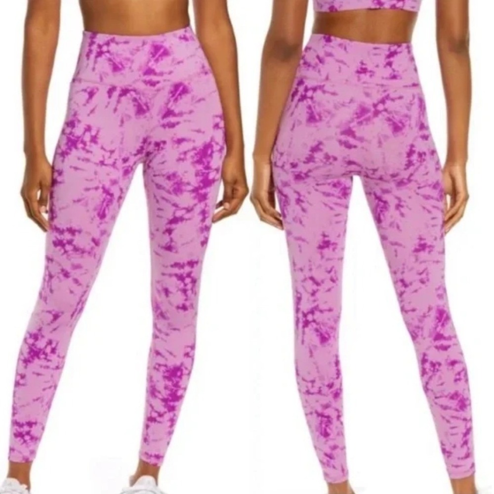 NWOT IVL Collective Purple Pink Compression Ankle Leggings Sport Athleisure 10 M